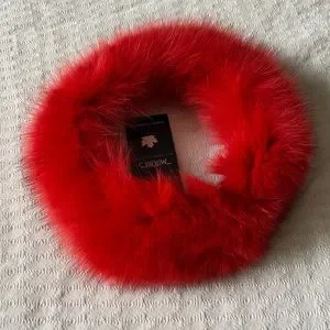 NWT Mitchie’s Matching Fox Fur Headband (Red) Mitchie main image 2